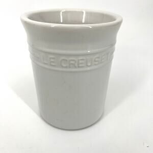 Le Creuset Utensil Crock Holder Cream Preowned 6" Tall